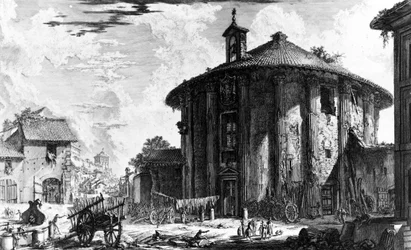 View of the Temple of Cybele in the Piazza della Bocca della Verita